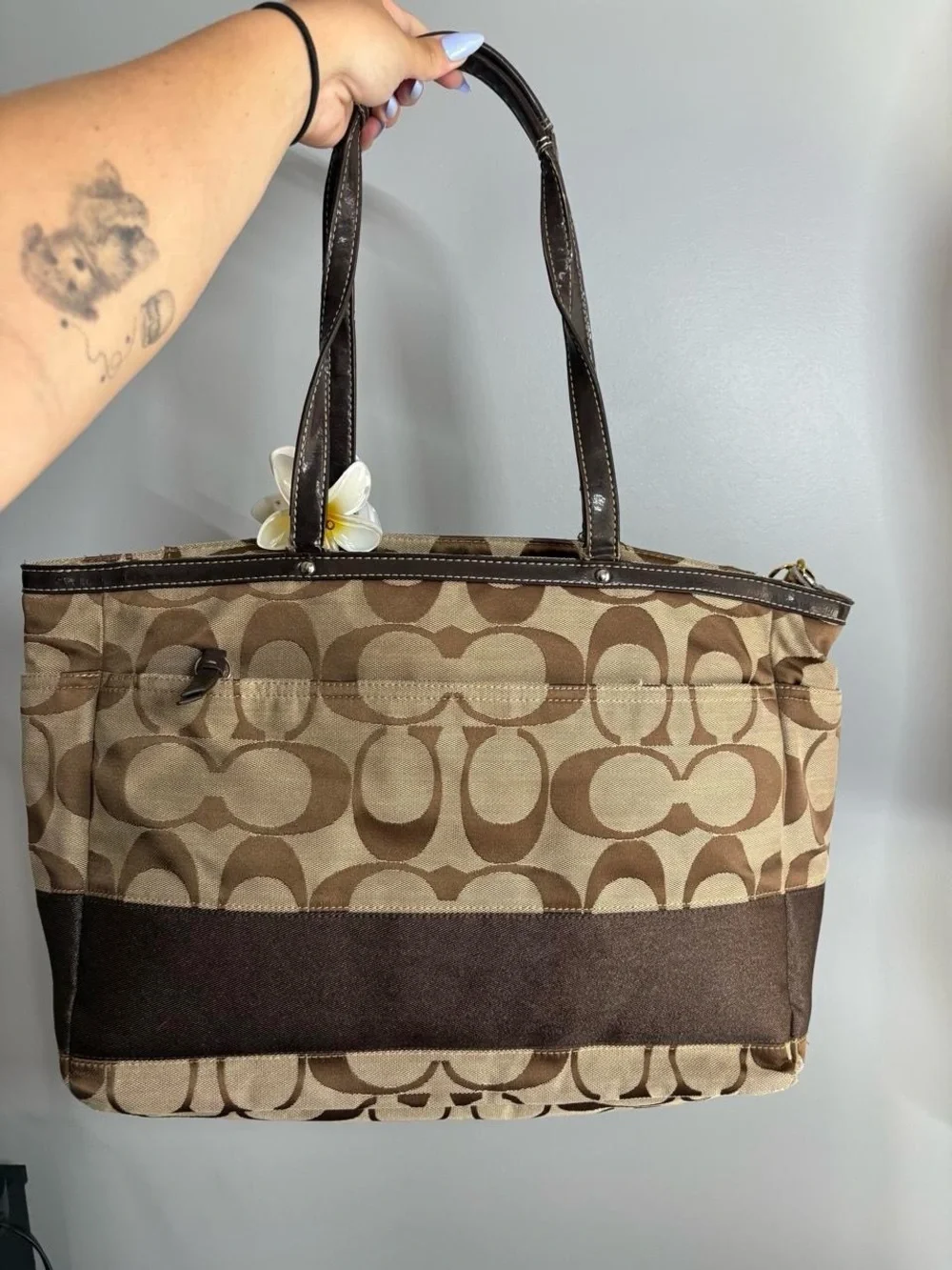 Coach Y2K Signature Canvas Tote Bag in Brown